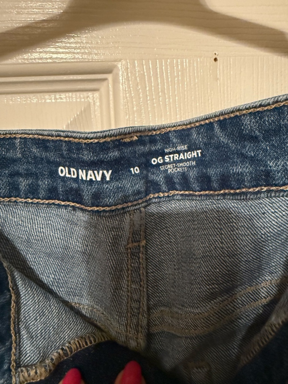 Old Navy Women's OG Straight Jean Shorts in Medium Blue Denim